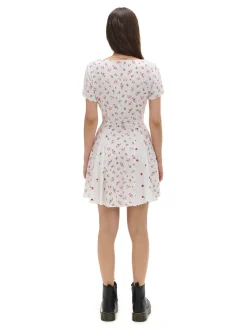 Clearance Sukienka mini z wiskozy w kwiaty Sukienki, Kombinezony