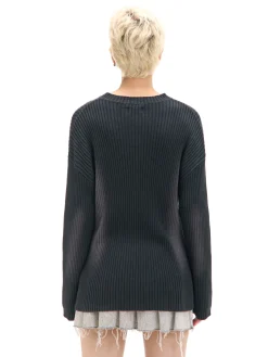 Fashion Sweter oversize z efektem sprania Swetry