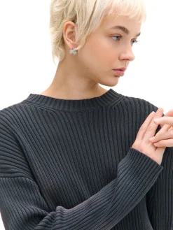 Fashion Sweter oversize z efektem sprania Swetry