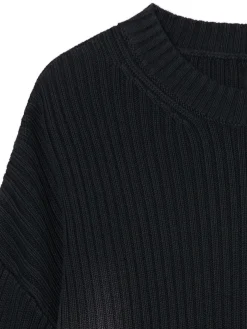 Fashion Sweter oversize z efektem sprania Swetry