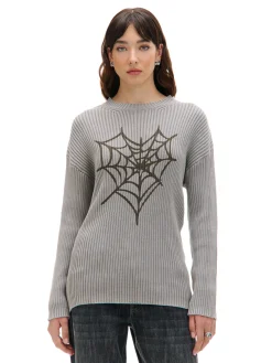 Sale Sweter oversize z nadrukiem serca Swetry