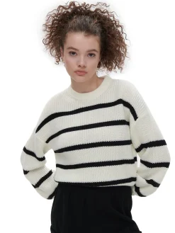 Sale Sweter w czarne paski Swetry