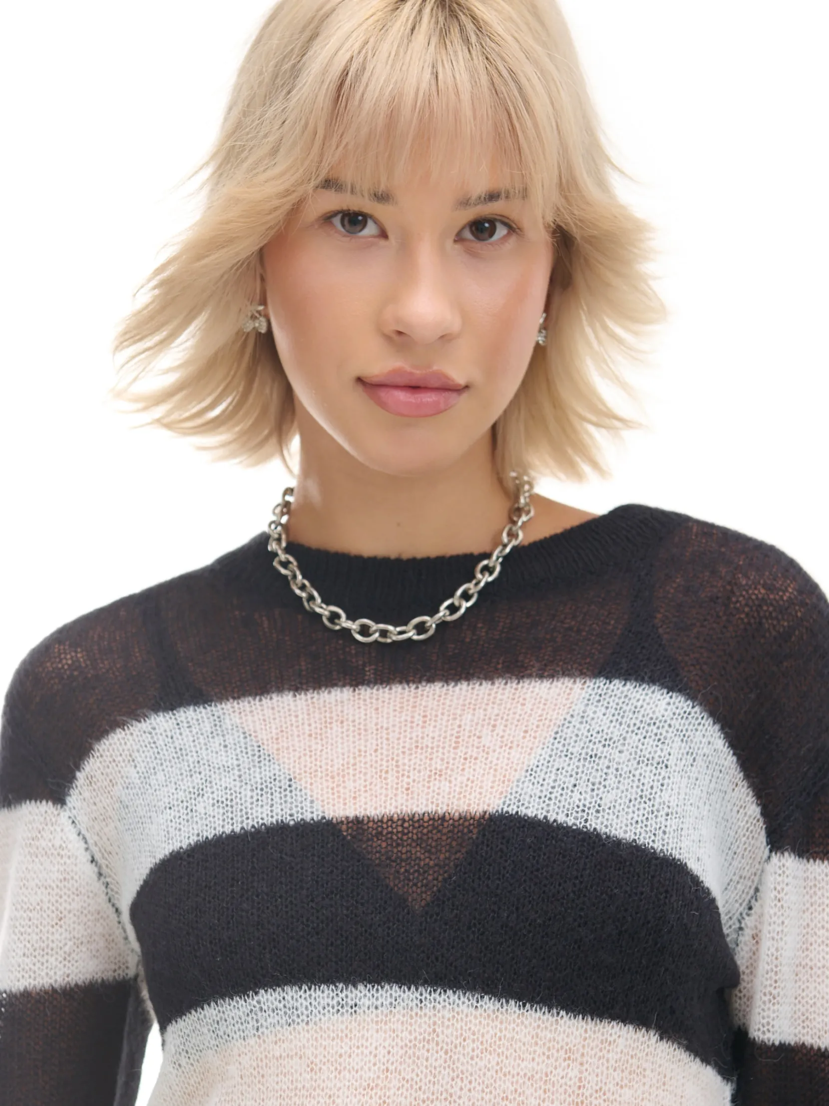 Fashion Sweter w paski Swetry