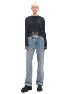 Outlet Sweter z miejscowym efektem wybielenia Swetry