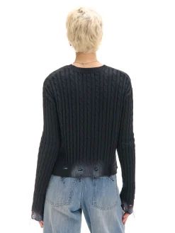 Outlet Sweter z miejscowym efektem wybielenia Swetry