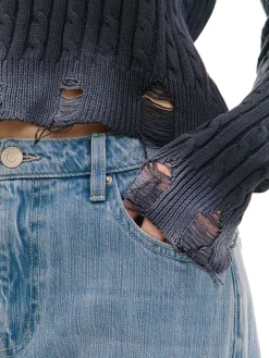 Outlet Sweter z miejscowym efektem wybielenia Swetry