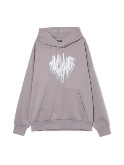 Online Szara bluza z kapturem i nadrukiem UNISEX Bluzy|Unisex