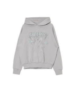 Hot Szara bluza z kapturem i nadrukiem Bluzy