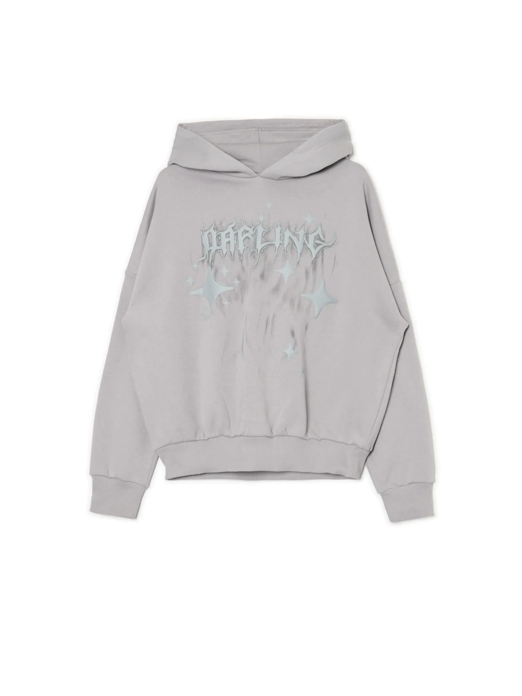 Hot Szara bluza z kapturem i nadrukiem Bluzy