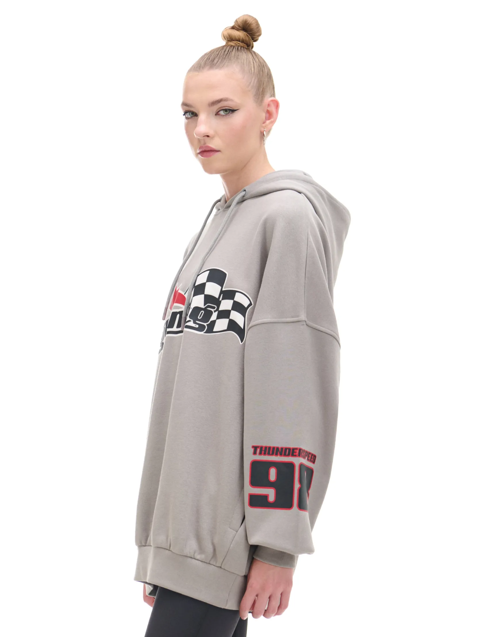 Sale Szara bluza z motywem racingowym UNISEX Unisex|Unisex