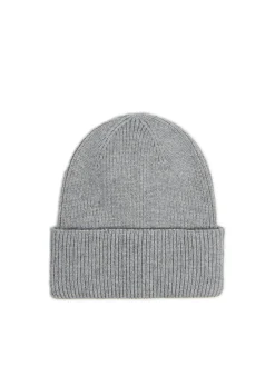 Online Szara czapka beanie z dodatkiem wiskozy Czapki