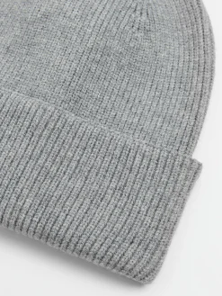 Online Szara czapka beanie z dodatkiem wiskozy Czapki