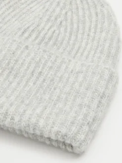 Fashion Szara czapka z domieszką wełny Czapki