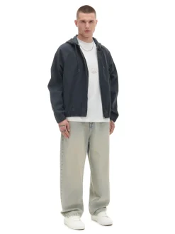 New Szara jeansowa kurtka z kapturem Denim