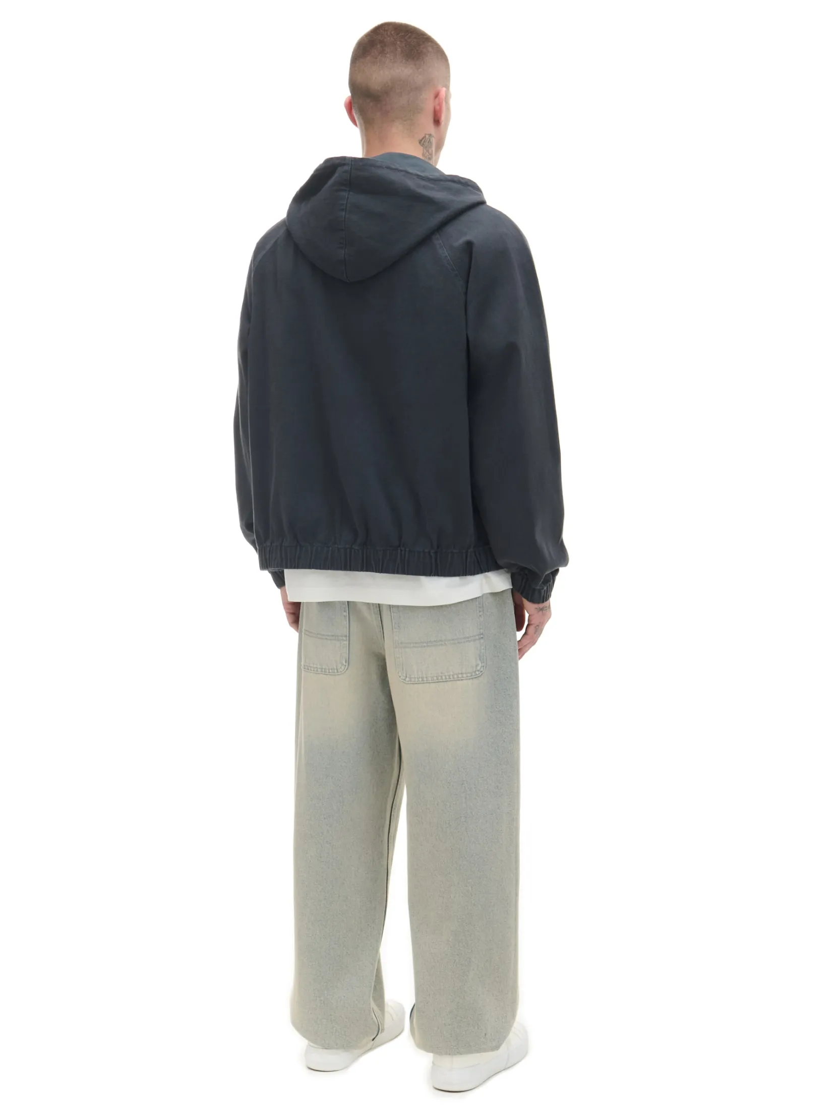 New Szara jeansowa kurtka z kapturem Denim