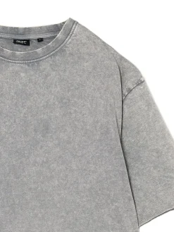 Fashion Szara koszulka acid wash Koszulki