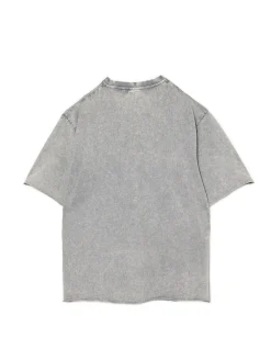 Fashion Szara koszulka acid wash Koszulki