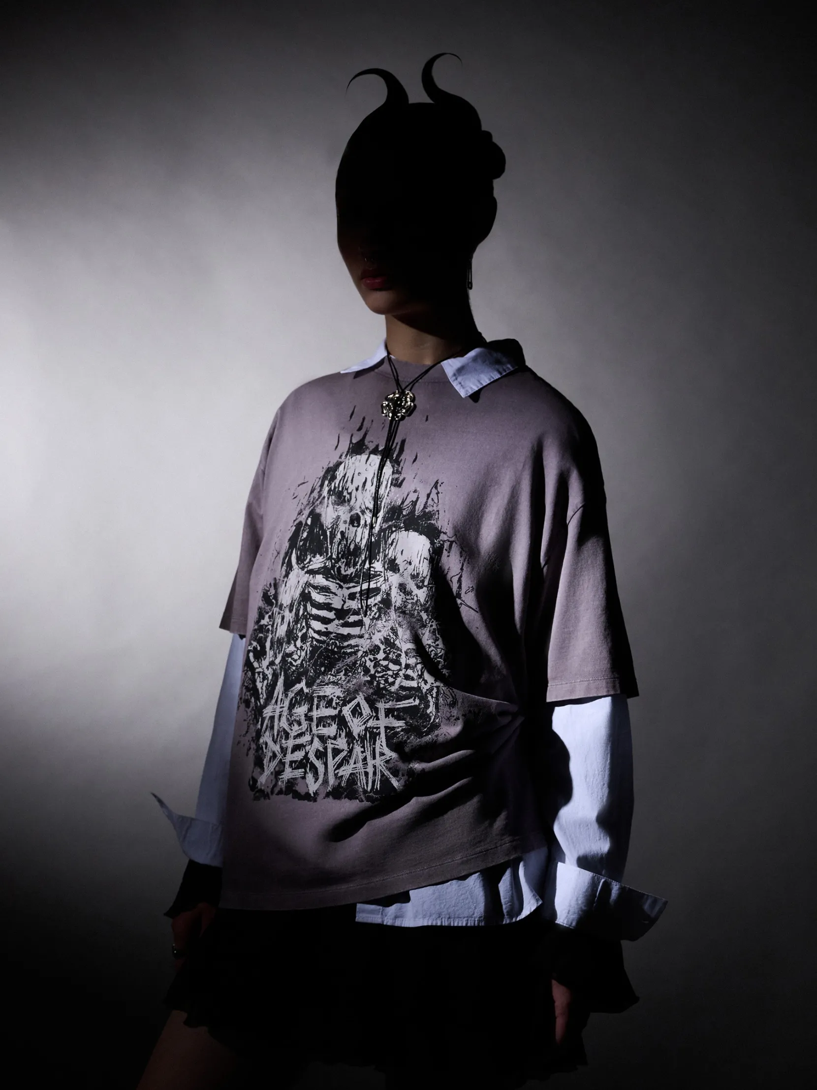 Discount Szara koszulka z motywem kościotrupów UNISEX Unisex|Unisex