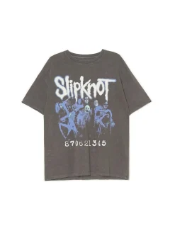 New Szara koszulka z nadrukiem Slipknot Koszulki, Topy