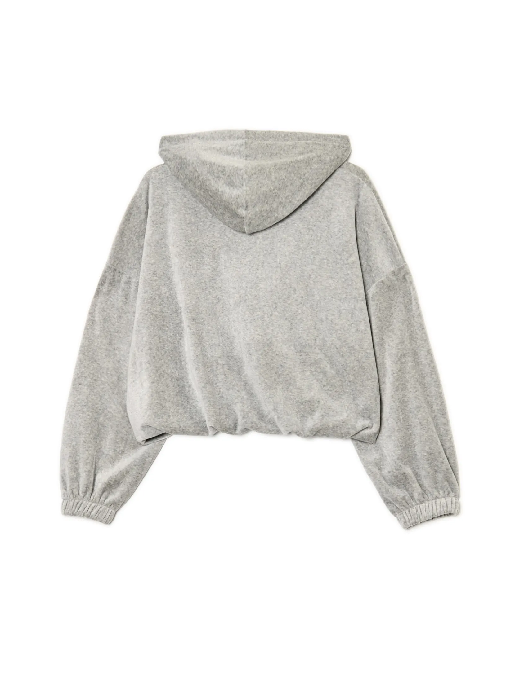 Clearance Szara krótka bluza boxy Bluzy|Sety