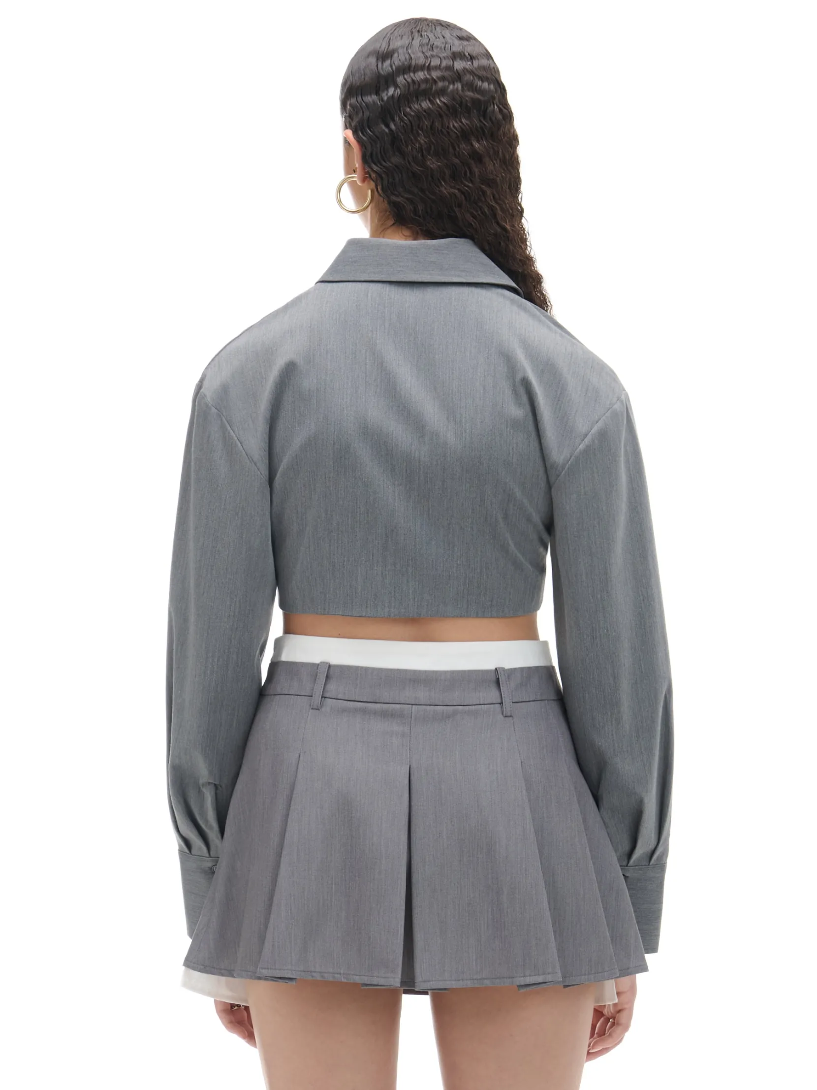 Best Szara mini z plisami Spódnice|Sety