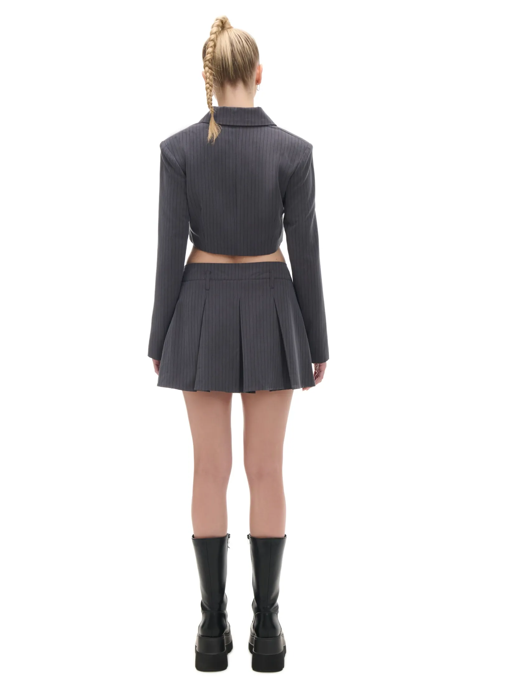 Sale Szara spódnica mini Spódnice|Sety