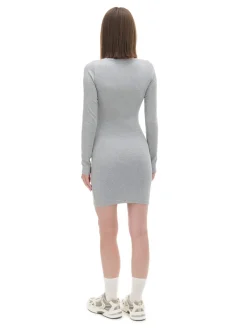 Sale Szara sukienka mini z długimi rękawami Sukienki, Kombinezony