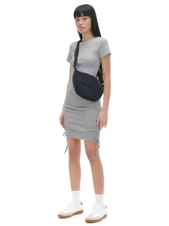 Fashion Szara sukienka z ozdobnym marszczeniem Sukienki, Kombinezony