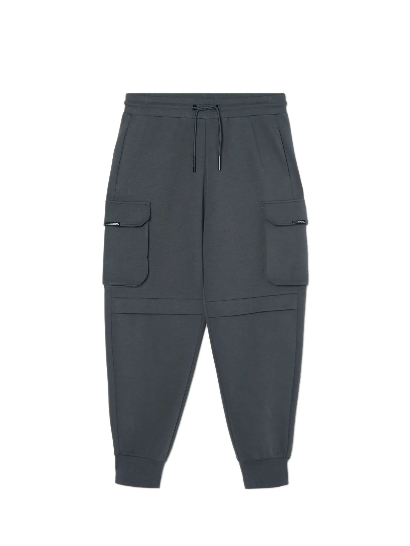 Discount Szare dresowe joggery z kieszeniami Spodnie