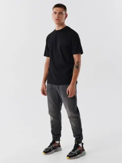 Fashion Szare jeansowe joggery Jeansy