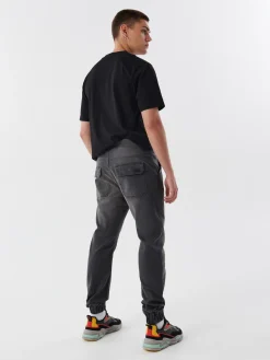 Fashion Szare jeansowe joggery Jeansy
