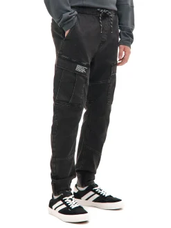 New Szare jeansy jogger z kieszeniami cargo Jeansy