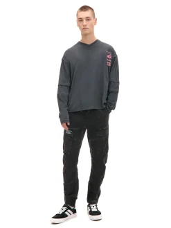 New Szare jeansy jogger z kieszeniami cargo Jeansy
