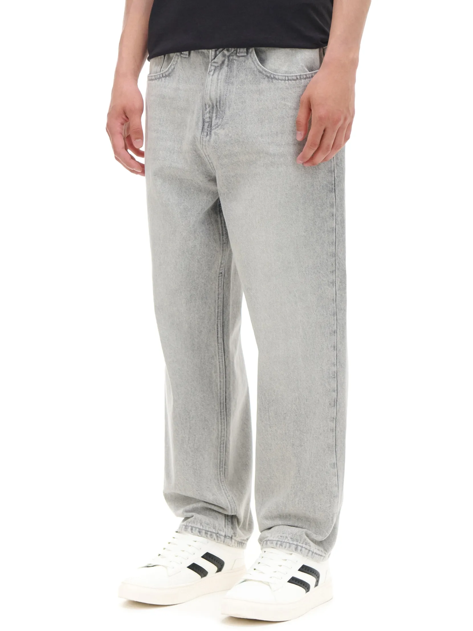 Outlet Szare jeansy loose Jeansy