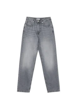 Sale Szare jeansy mom z wysokim stanem Jeansy