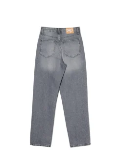 Sale Szare jeansy mom z wysokim stanem Jeansy