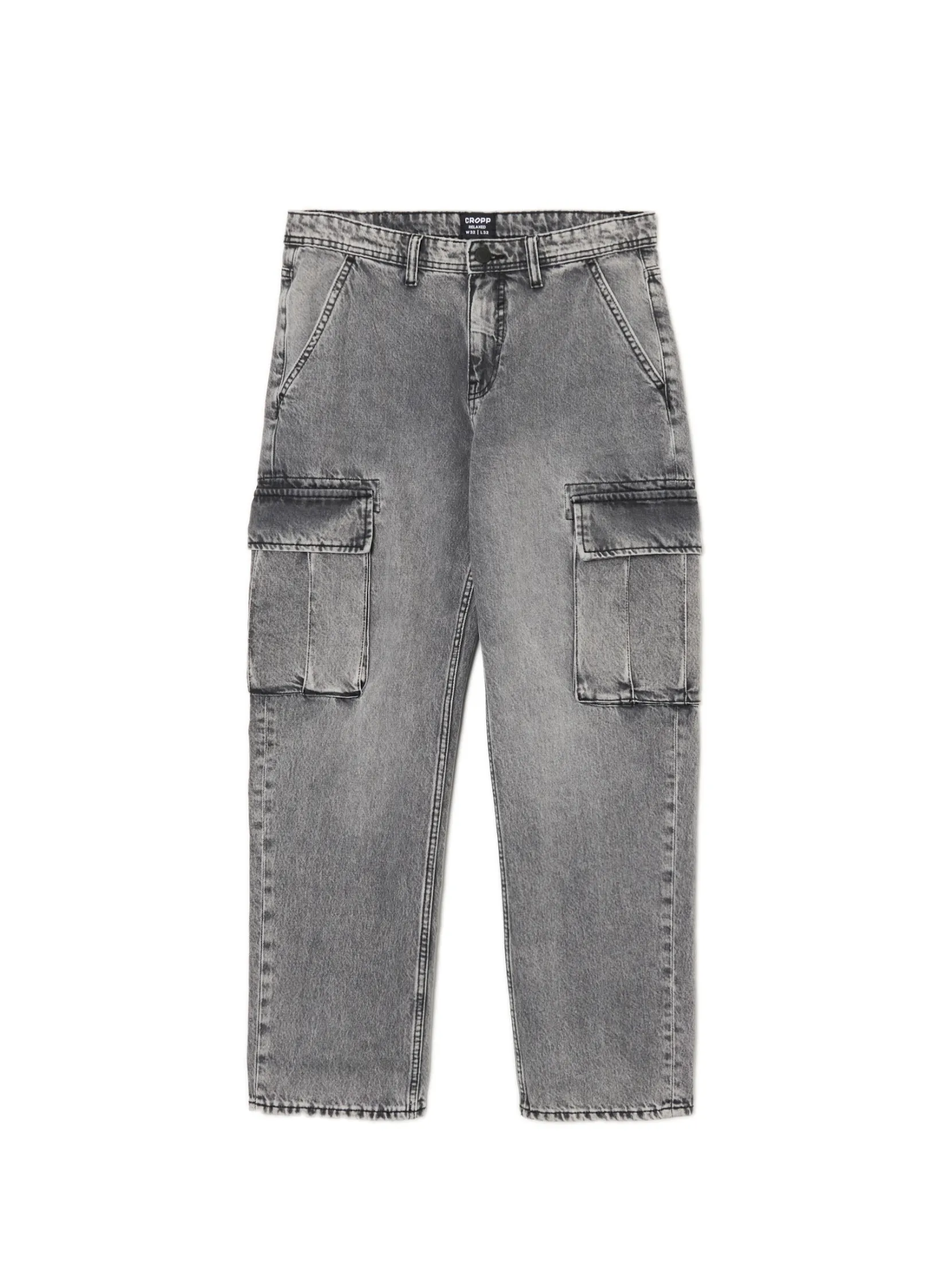 New Szare jeansy relaxed Jeansy
