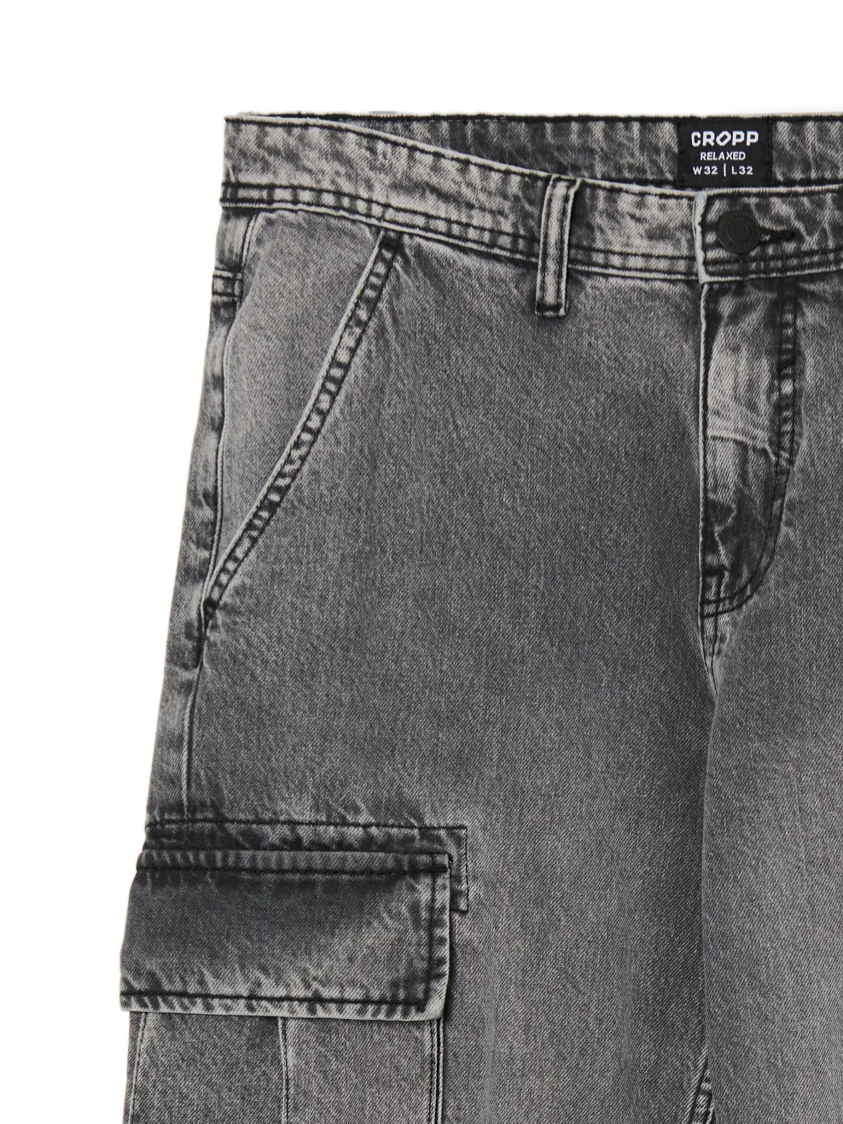 New Szare jeansy relaxed Jeansy