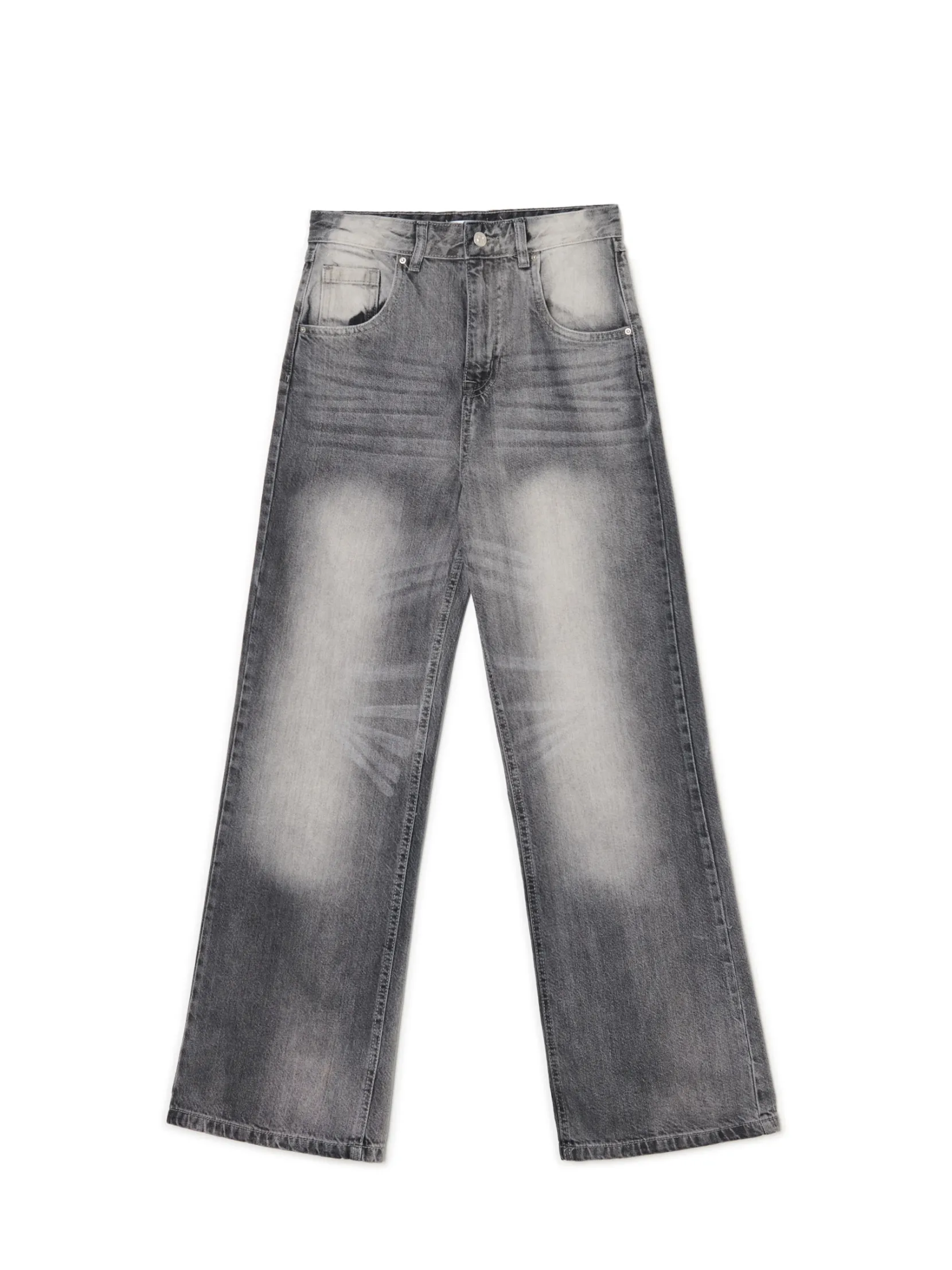 Hot Szare jeansy retro wide leg Jeansy