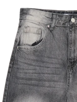 Hot Szare jeansy retro wide leg Jeansy