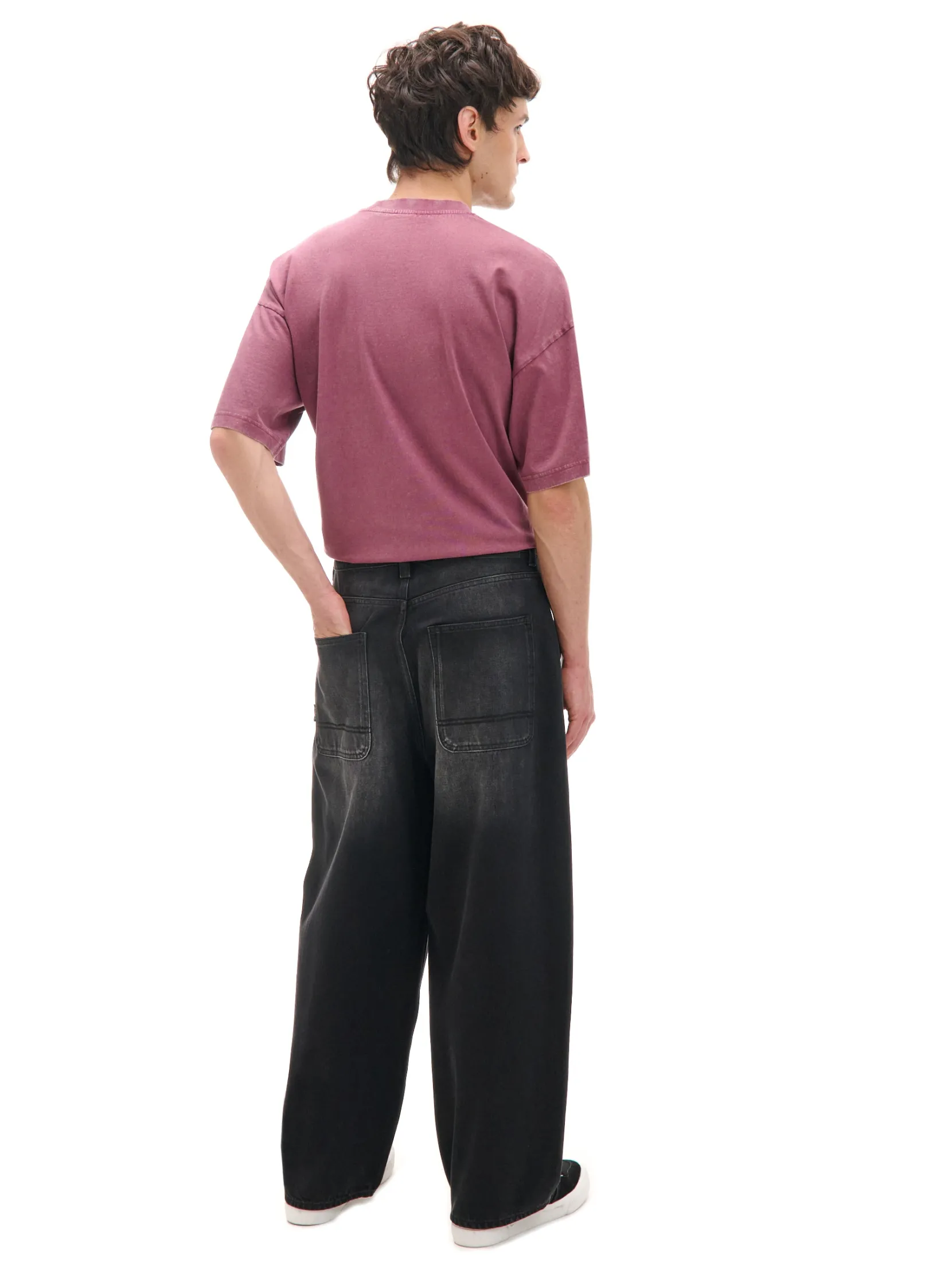 Outlet Szare jeansy skater z efektem sprania Jeansy