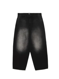 Outlet Szare jeansy skater z efektem sprania Jeansy