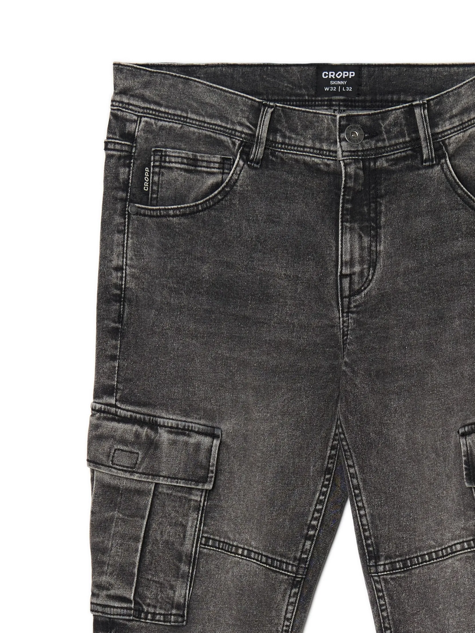 Outlet Szare jeansy skinny Jeansy