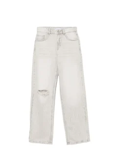 Fashion Szare jeansy straight Jeansy
