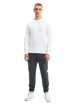 Sale Szare joggery basic z kieszeniami cargo Spodnie