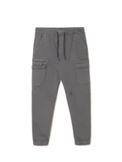 Sale Szare joggery basic z kieszeniami cargo Spodnie