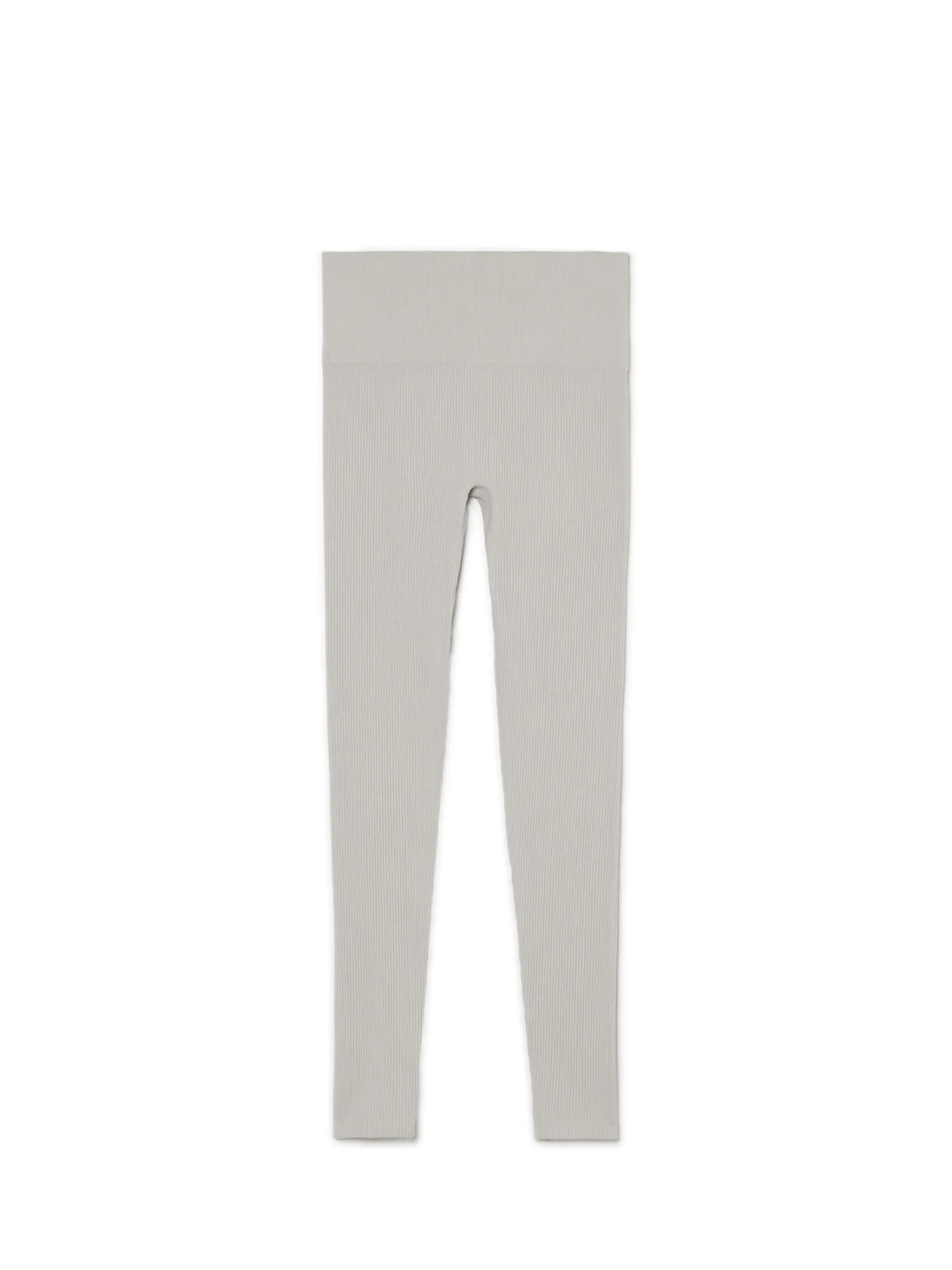 Discount Szare prążkowane legginsy Spodnie