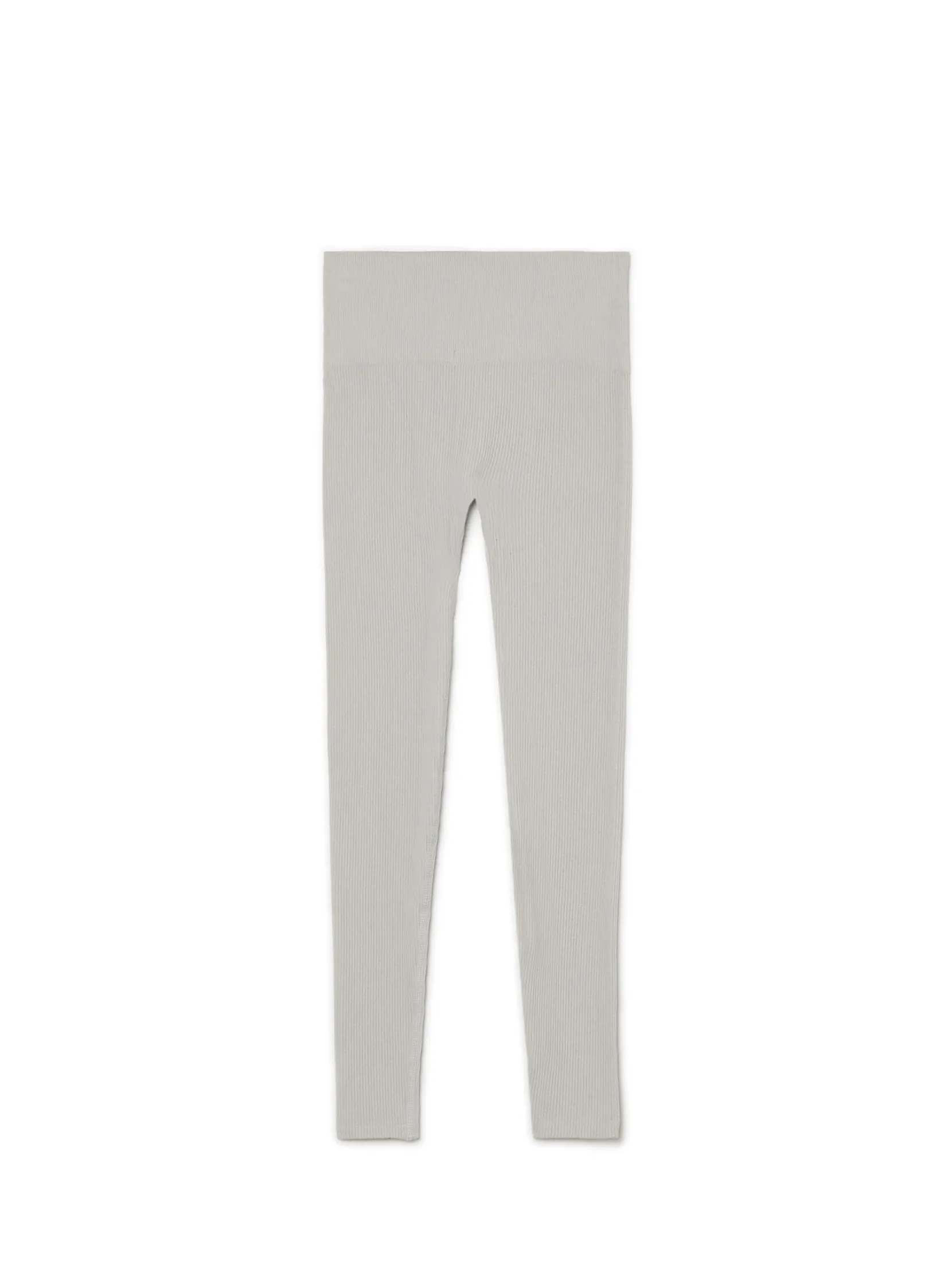Discount Szare prążkowane legginsy Spodnie
