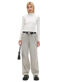 Clearance Szare spodnie baggy z wysokim stanem Spodnie