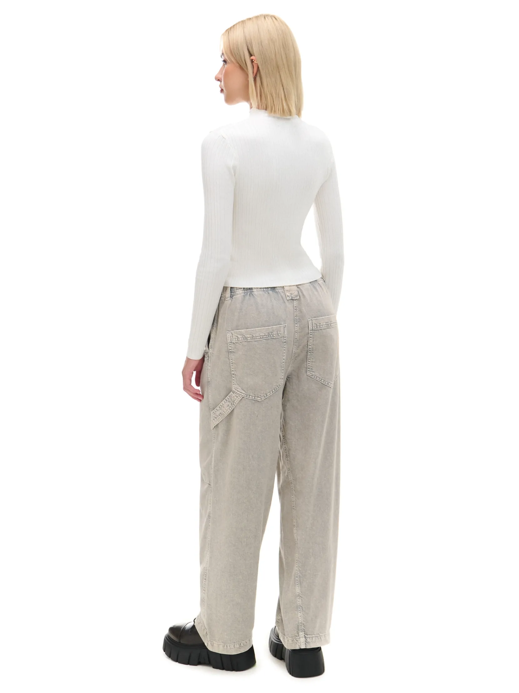 Clearance Szare spodnie baggy z wysokim stanem Spodnie